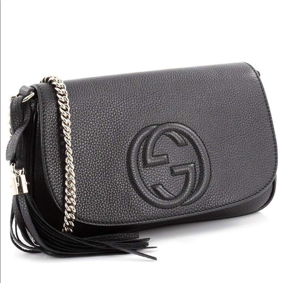 gucci black tassel bag